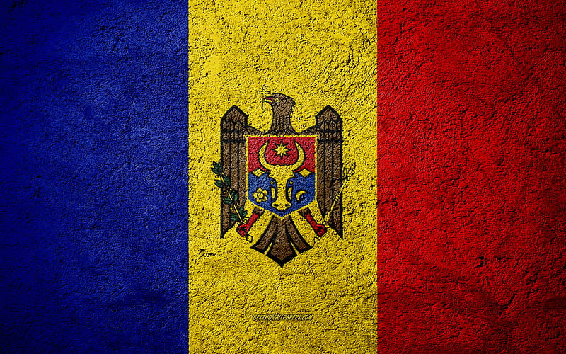 Flag of Moldova, concrete texture, stone background, Moldova flag, Europe, Moldova, flags on stone, HD wallpaper