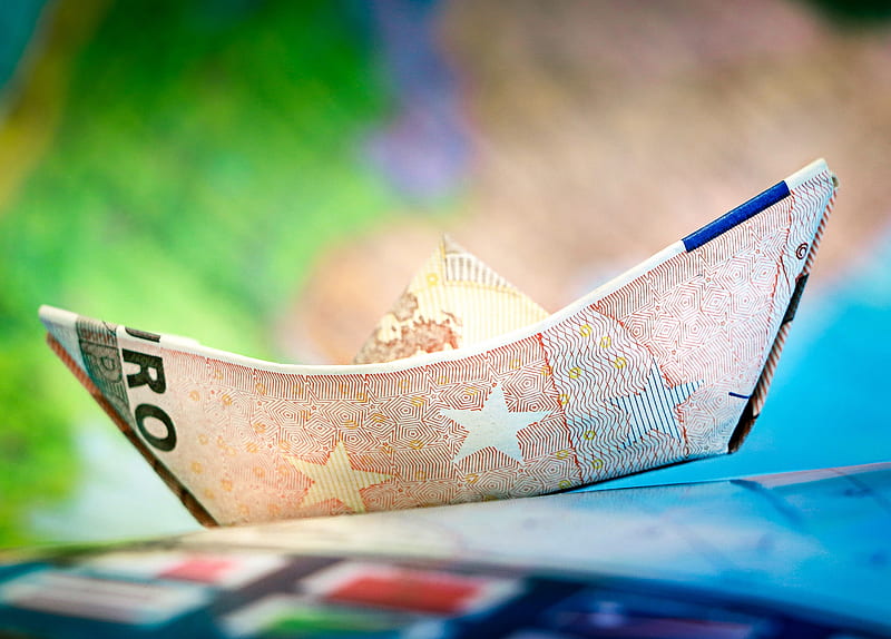 Currencies, Money, Euro, Paper Boat, HD wallpaper