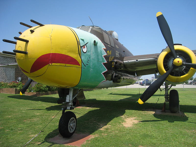 B-25G Mitchell, warplane, plane, b-25, wwii, HD wallpaper