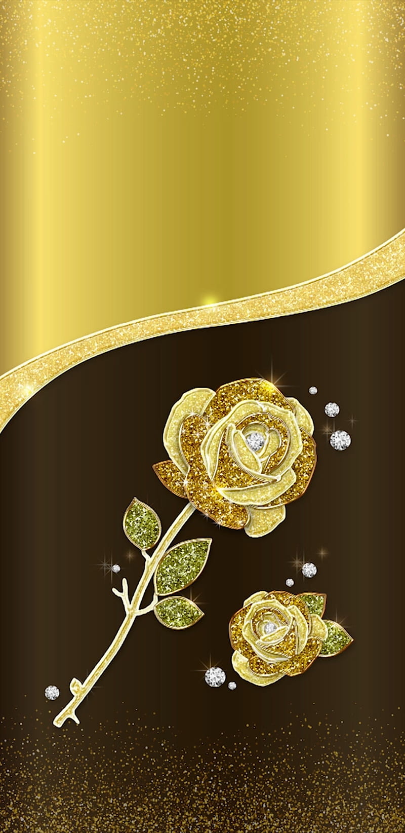 Rosas brillantes, diamante, diamantes, brillo, oro, dorado, rosa, brillo,  Fondo de pantalla de teléfono HD | Peakpx