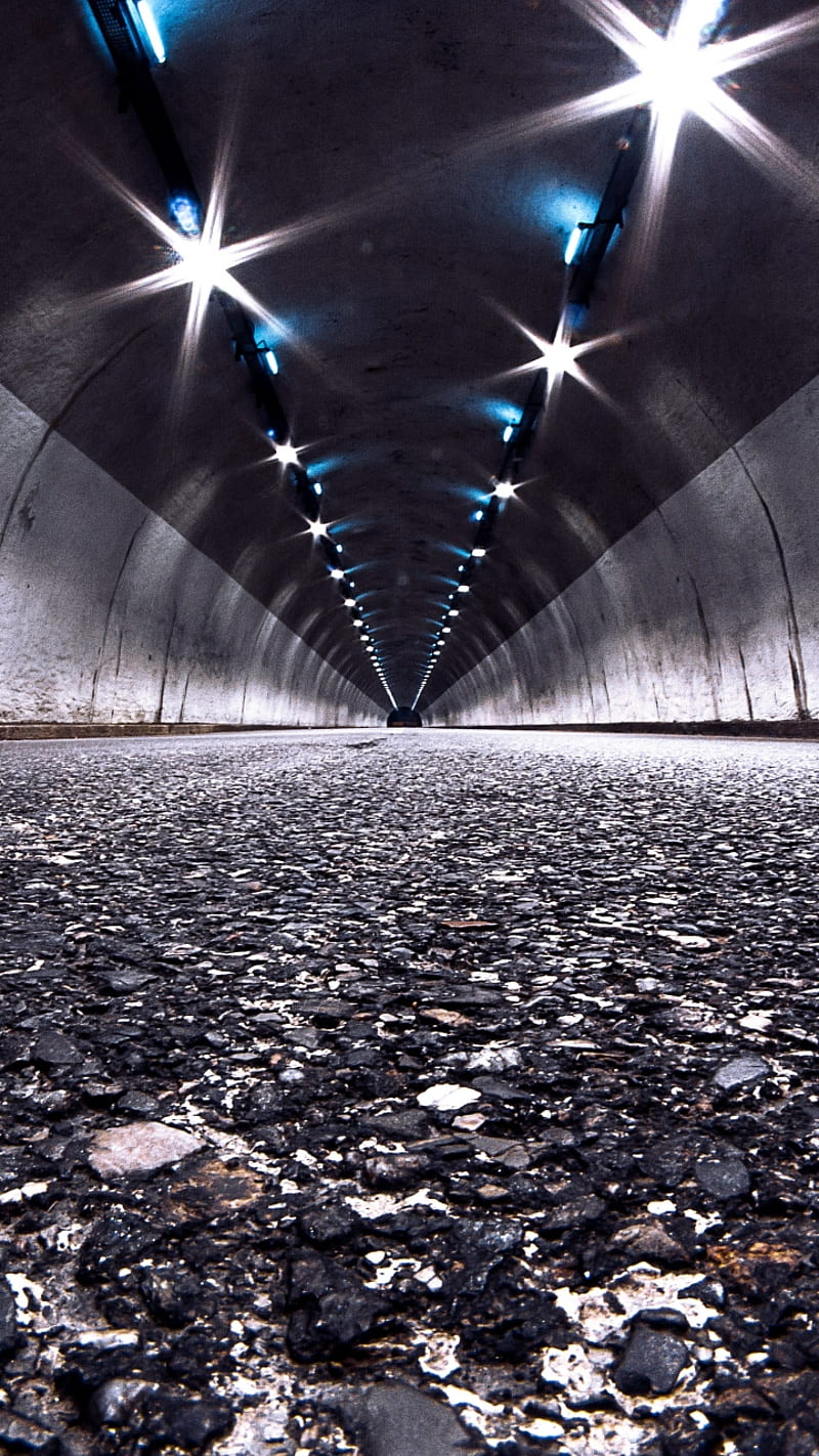 road tunnel nigh, HD phone wallpaper