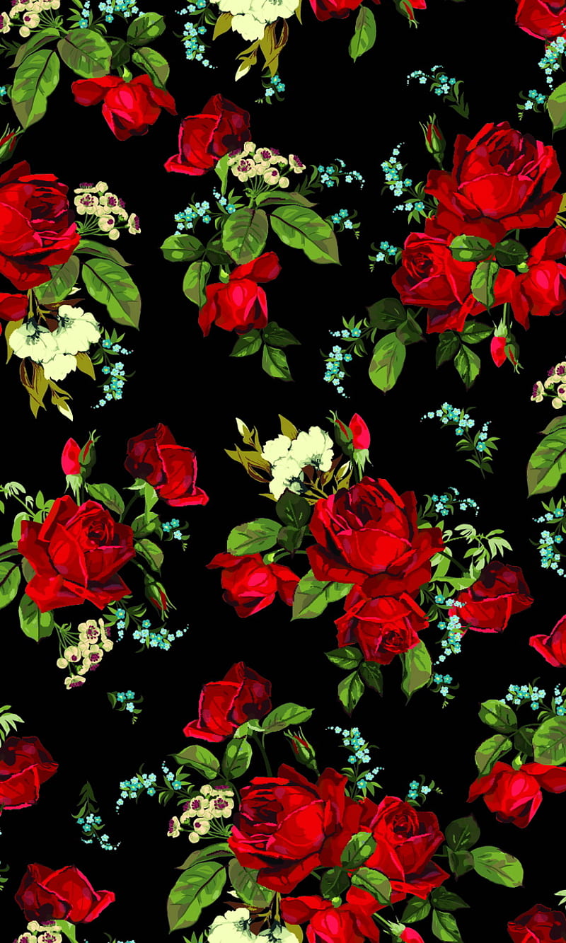 Red Roses, abstract, art, flowers, patternmdesign, rose, vector, HD phone  wallpaper | Peakpx