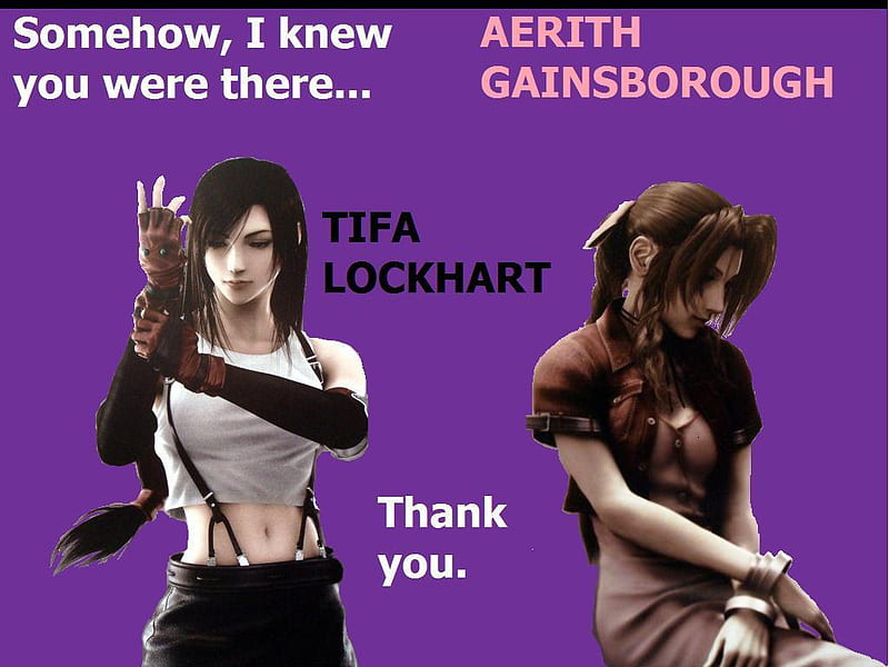 Aerith & Tifa, ff7, aerith, tifa, friends, HD wallpaper