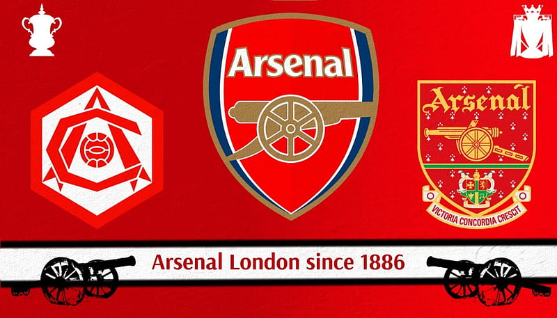 Arsenal History, red, arsenal, gunners, cannon, old, logo, london, 1886, white, history, gooners, HD wallpaper