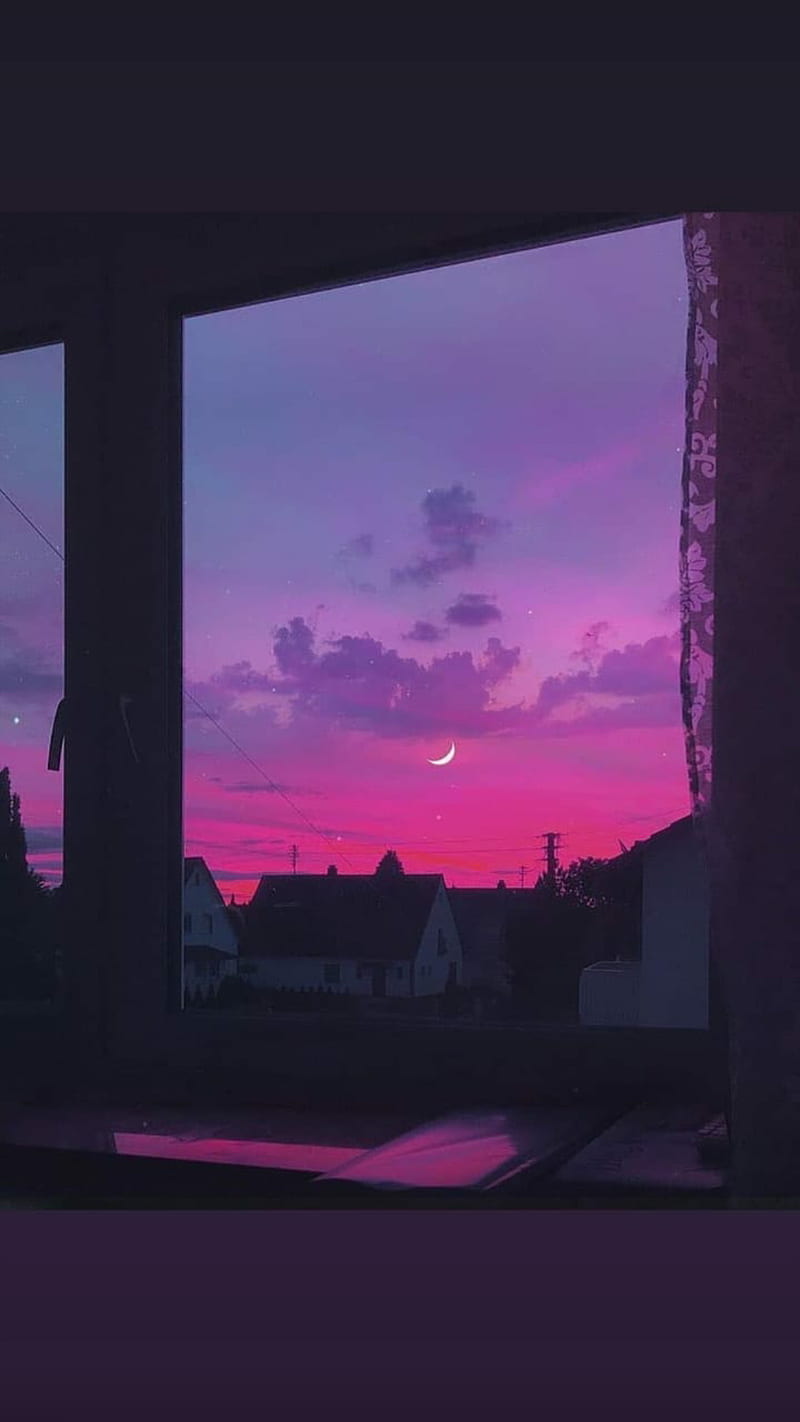 purple sunset wallpaper hd