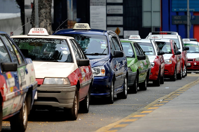 taxi rank, rank, malaysia, taxi, car, HD wallpaper