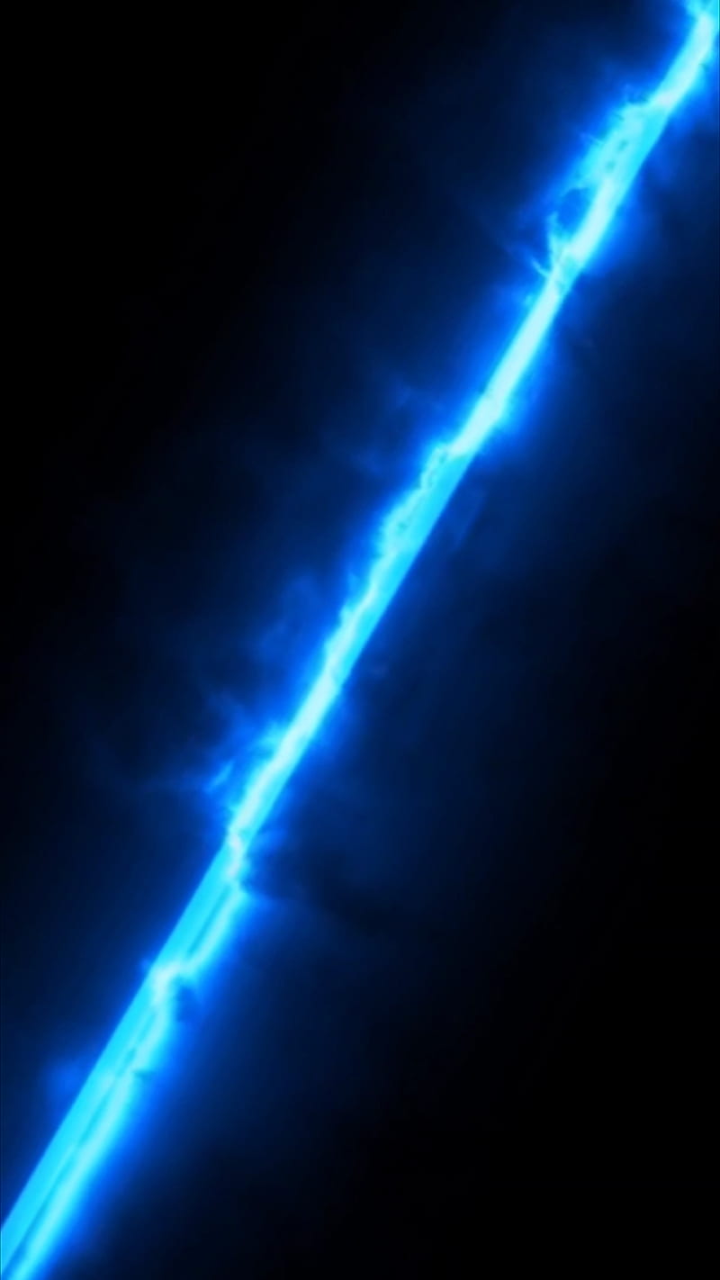 BLUE NEON ROD, black, frame, HD phone wallpaper