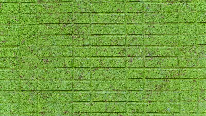 Green bricks, wall, brick, green, texture, HD wallpaper