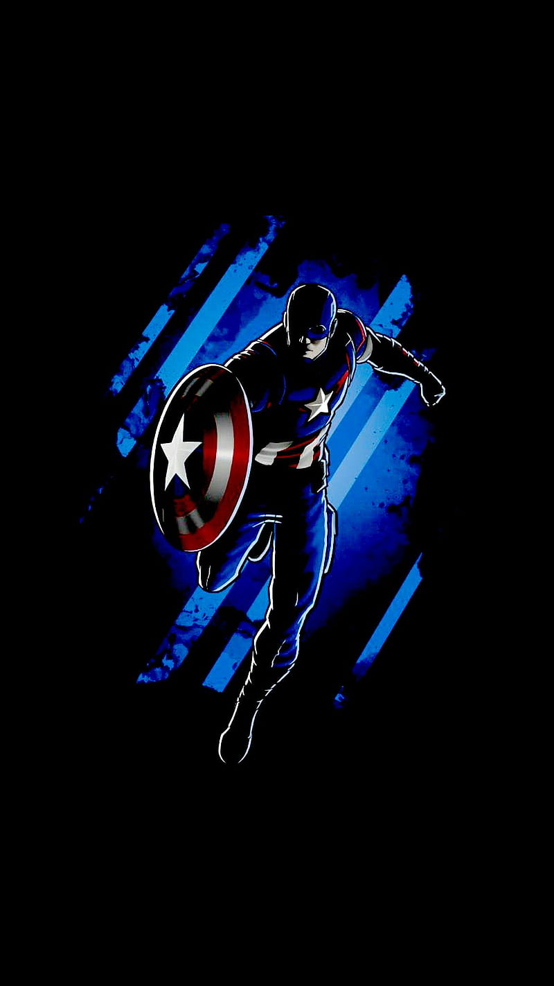 Captain America, amoled, cool, marvel, HD phone wallpaper | Peakpx