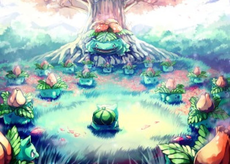 Resultado de imagem para grass pokemon wallpaper  Dual monitor wallpaper,  Anime wallpaper, Dual screen wallpaper