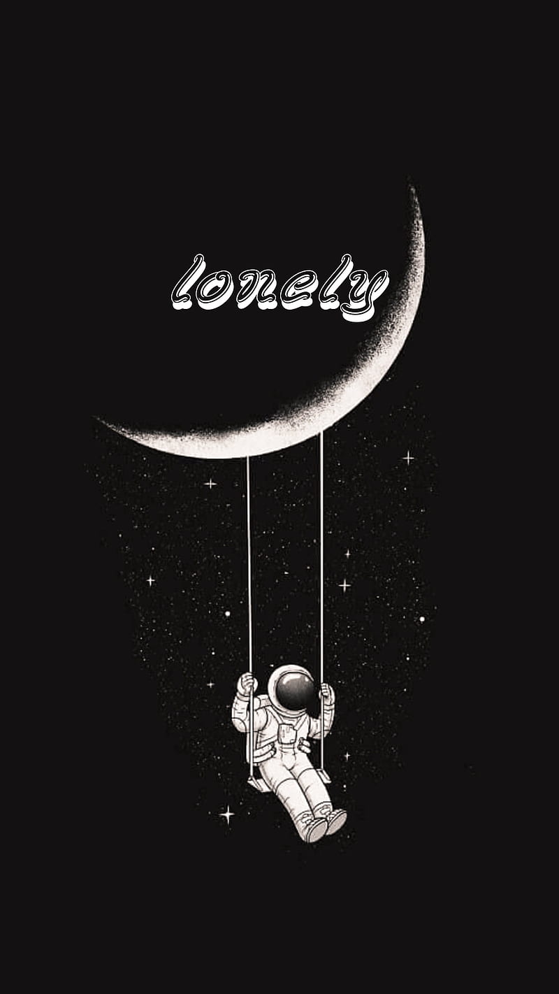 Lonely on the moon, black, astronaut, black and white, star, space, HD  phone wallpaper | Peakpx