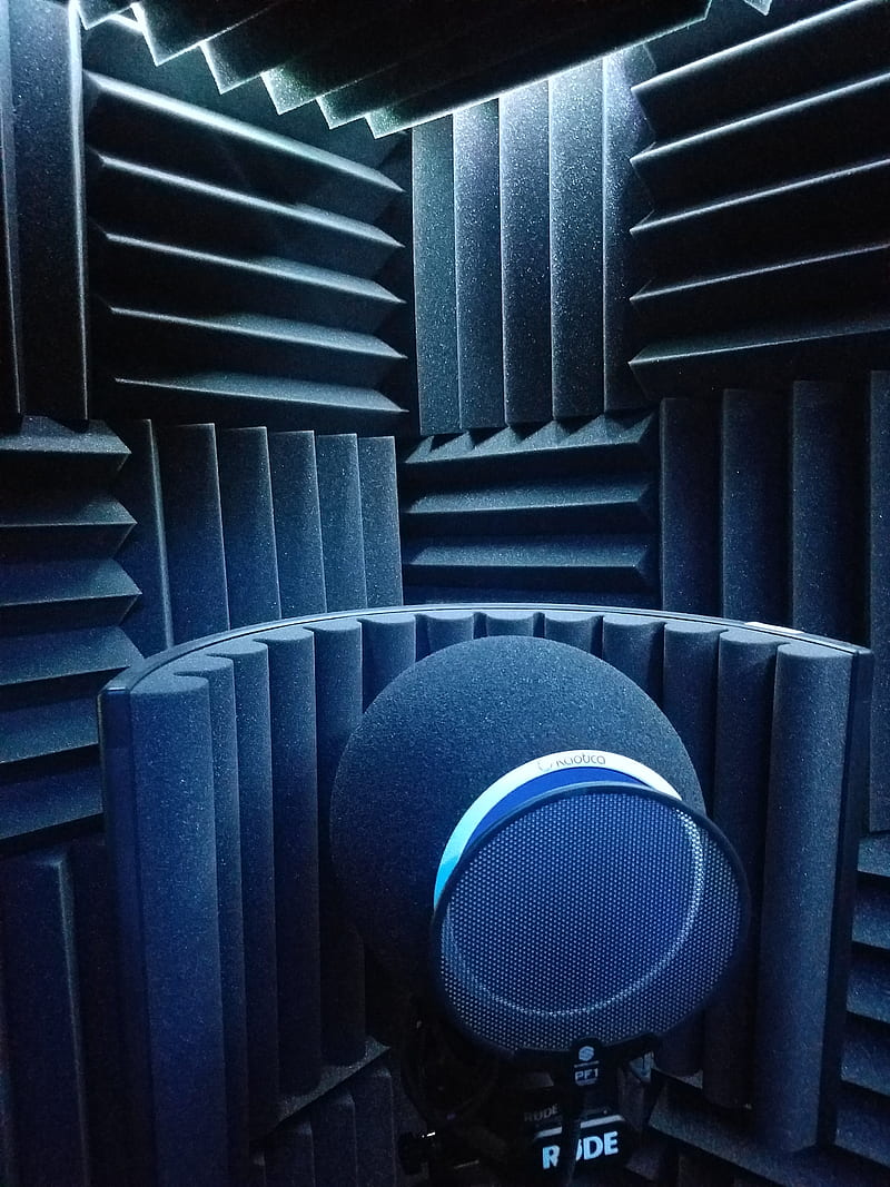 Mic Studio Music , blue, sound, technology, HD phone wallpaper