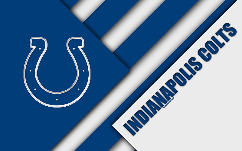 Indianapolis Colts logo, NFL, blue white abstraction, AFC South, material design, American football, Indianapolis, Indiana, USA, National Football League, HD wallpaper