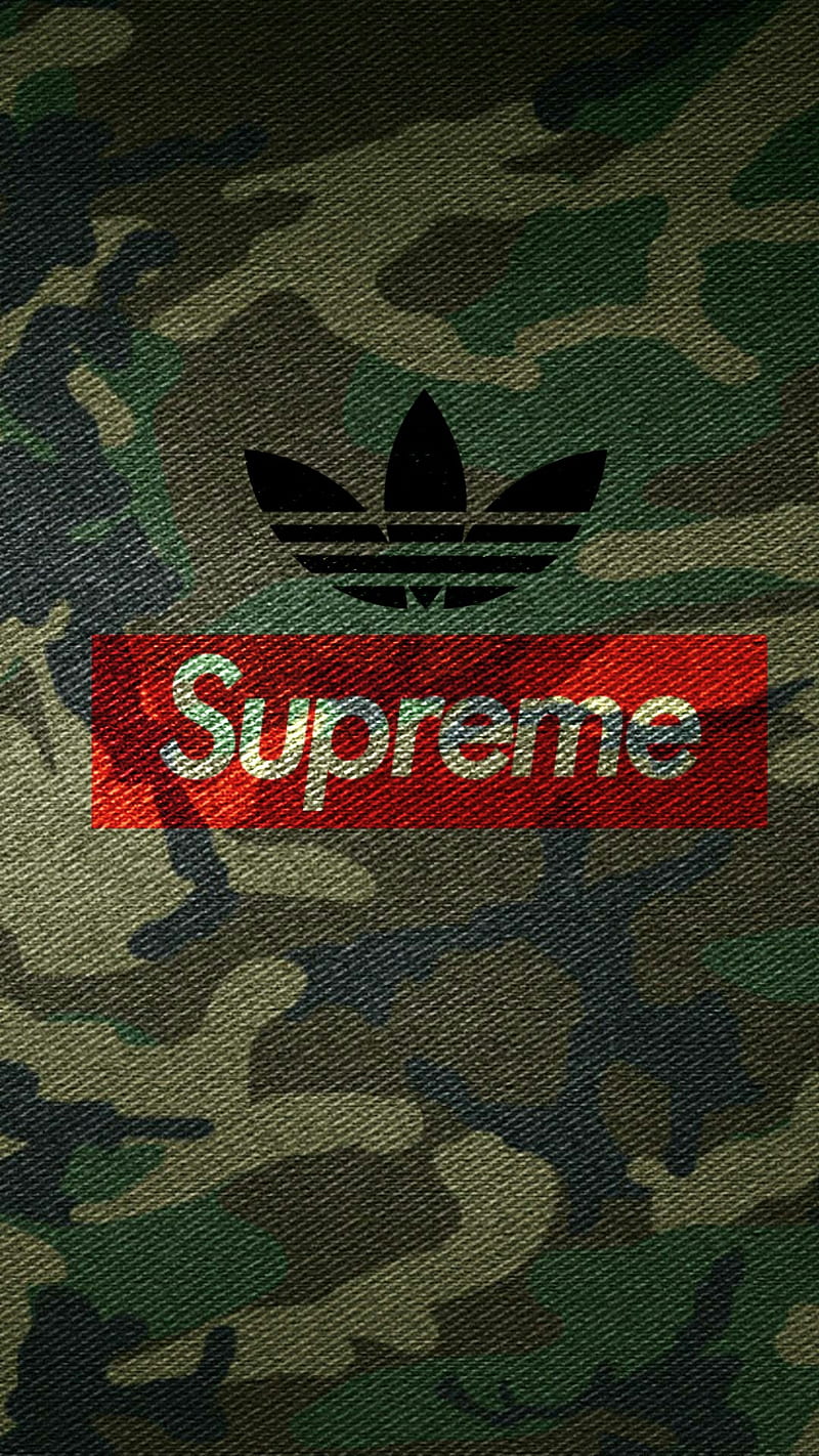 Supreme, adidas, camuflaje, HD phone wallpaper