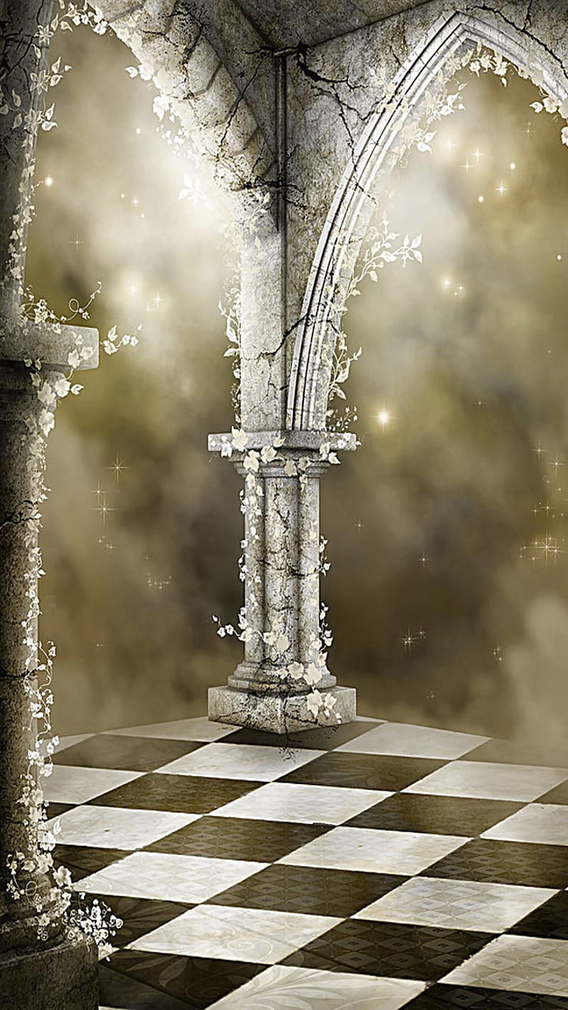 Graphic, chess, candle, candles, light, beauty, gothic, wishes, castle, HD phone wallpaper