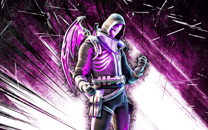 Blacklight, grunge art, Fortnite Battle Royale, Fortnite characters, Blacklight Skin, violet abstract rays, Fortnite, Blacklight Fortnite, HD wallpaper