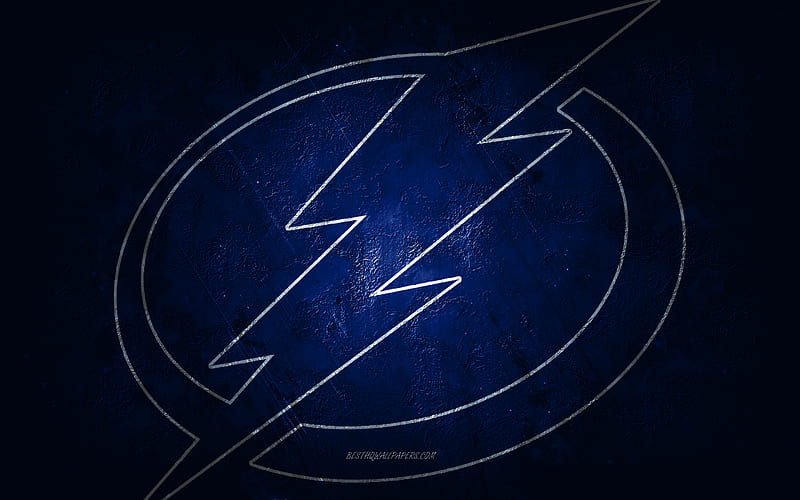 Licensed: NHL Tampa Bay Lightning White logos on a background of Blue Logos  by Sykel - 746507346134