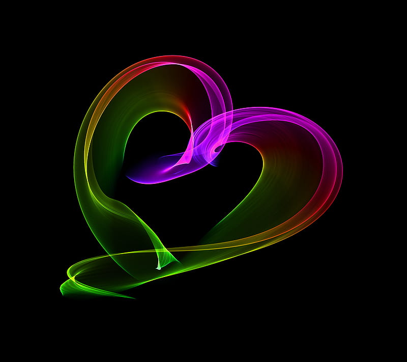Neon Heart, abstract, colorful, heart, light, love, neon, purple, shine, texture, HD wallpaper