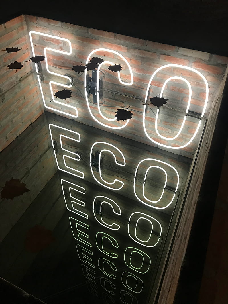 eco, signboard, neon, text, glow, HD phone wallpaper