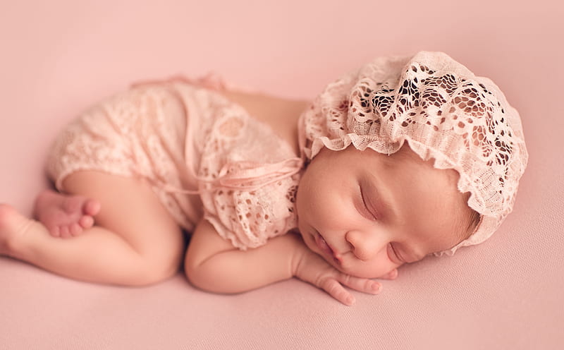 Cute Newborn Baby Girl Ultra, Cute, Girl, Baby, Sleeping, Newborn, Adorable, HD wallpaper