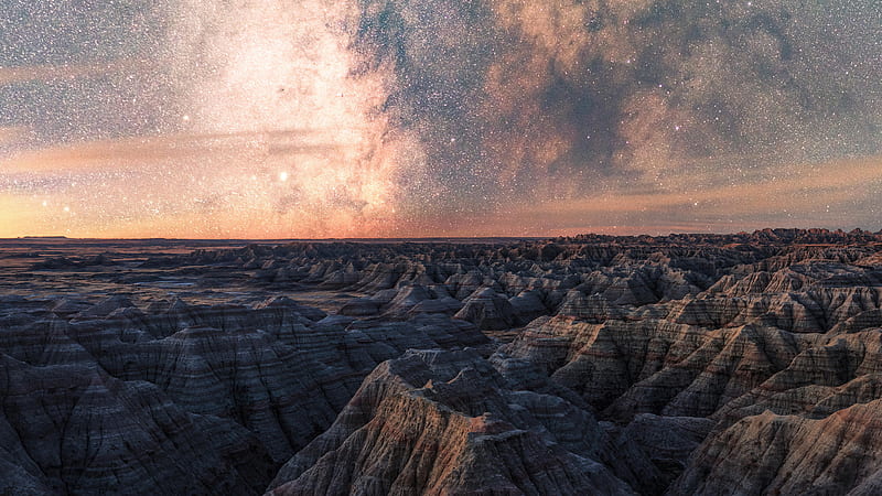 Milky Way Above Badlands National , milky-way, nature, sky, HD wallpaper