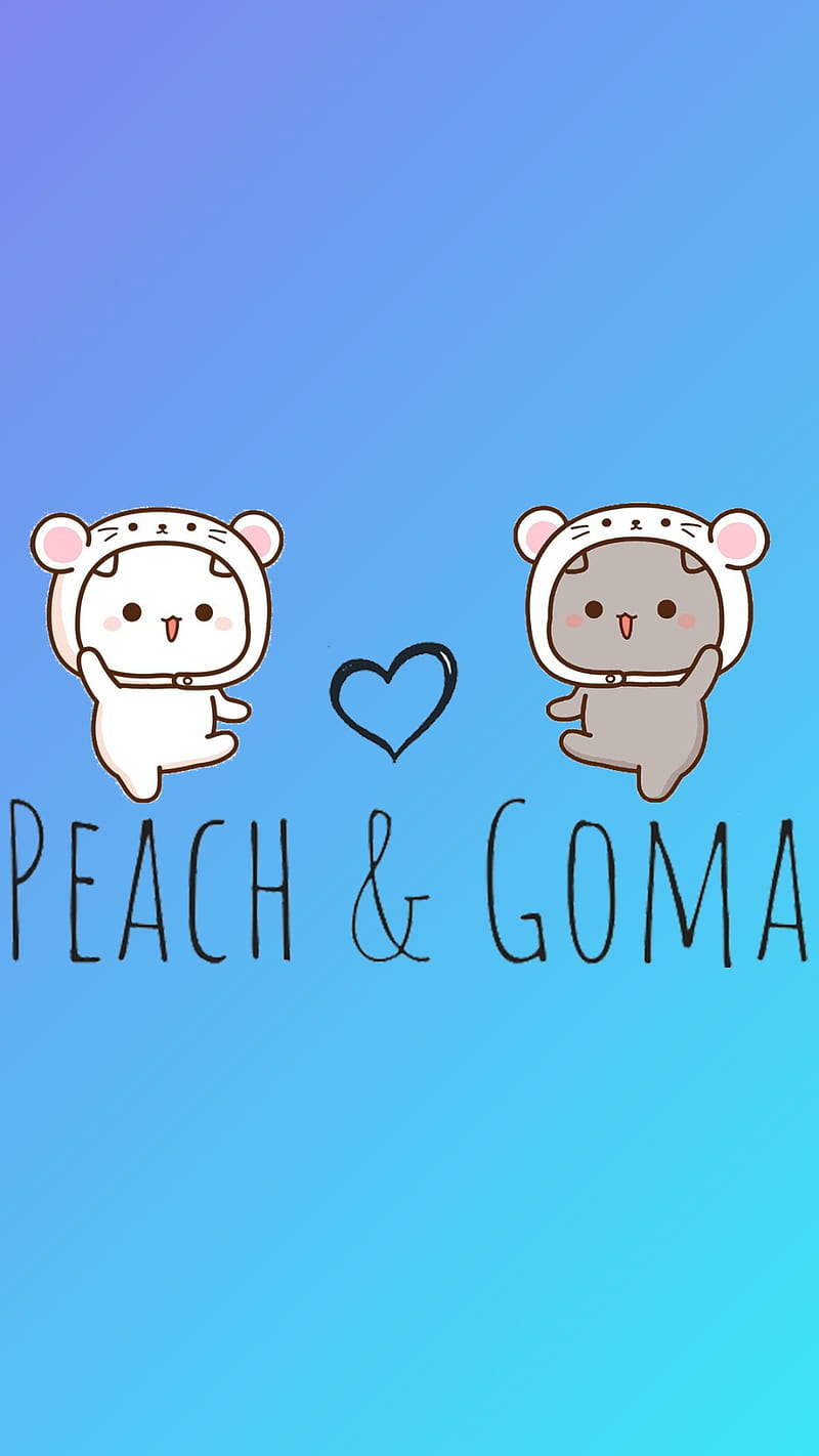 Peach and Goma Cats Kawaii cute Ultra HD Desktop Background