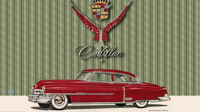 1950 Cadillac ad art, 1950 Cadillac, General Motors, Cadillac, Vintage Cadillac advertisement, Cadillac , Cadillac Background, HD wallpaper