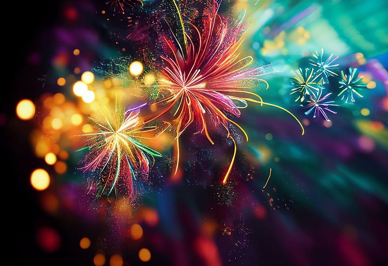 Sparkles, textures, fireworks, 3d, colors, beautiful, HD wallpaper