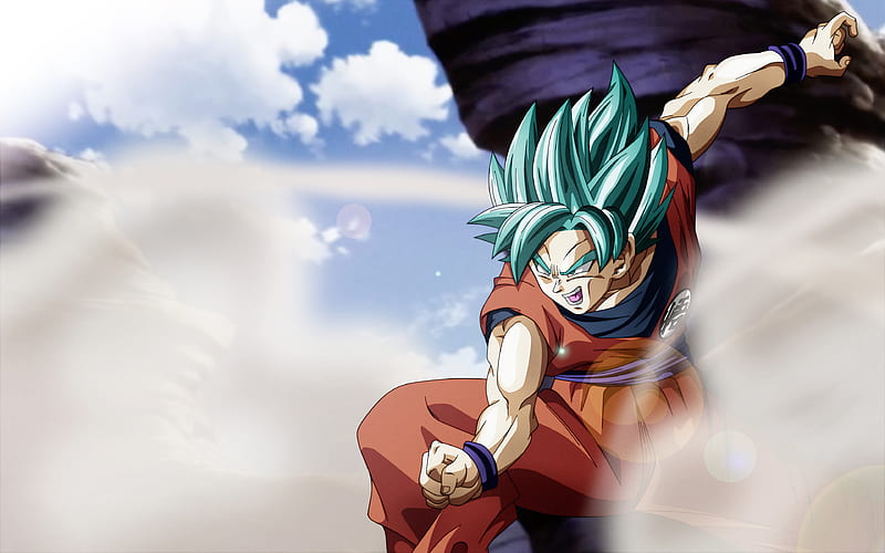 Blue Super Saiyan DBS, fighter, manga, Goku, Dragon Ball Super, HD wallpaper