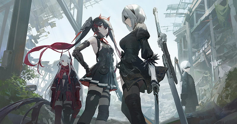 Video Game, Crossover, Nier: Automata, Punishing: Gray Raven, Lucia  (Punishing: Gray Raven), Hd Wallpaper | Peakpx
