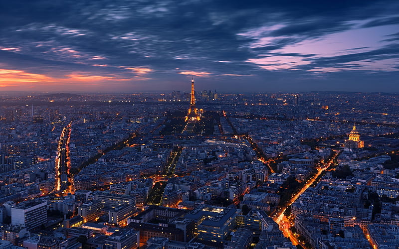 Paris, Eiffel Tower, night, megapolis, night lights, France, HD wallpaper