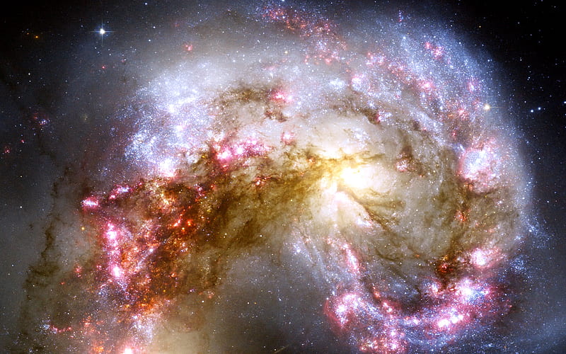 Cosmic Spiral, colors, bonito, galaxies, space, HD wallpaper
