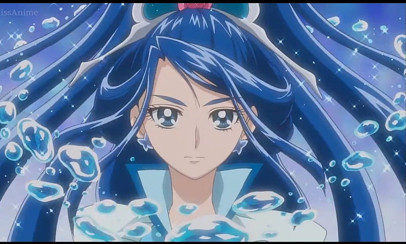 long hair, blue hair, blue eyes, looking at viewer, Mahou Shoujo