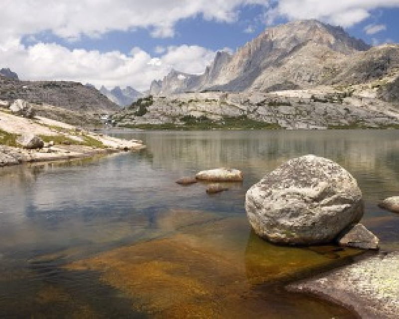 LAGO TRANQUILO, pedra, nature, redonda, lago, HD wallpaper