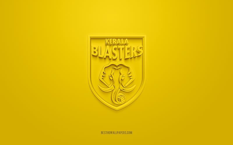Kerala Blasters FC, creative 3D logo, yellow background, 3d emblem, Indian  football club, HD wallpaper | Peakpx