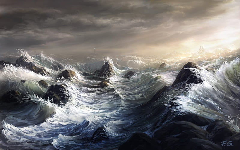 troubled waters by Fel X, HD wallpaper