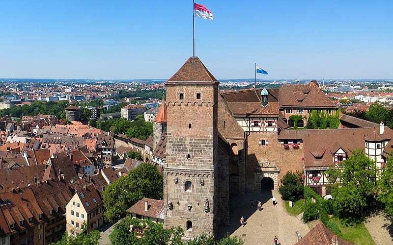 Nuremberg Castle, Bavaria, Germany, Bavaria, Germany, castle, town, HD wallpaper