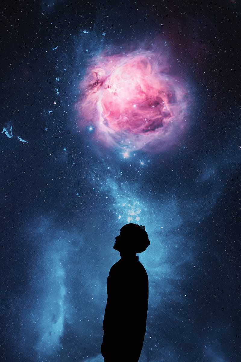 Silhouette Nebula, aesthetic, cosmos, galaxy, nebulous, night, sky, space, HD phone wallpaper