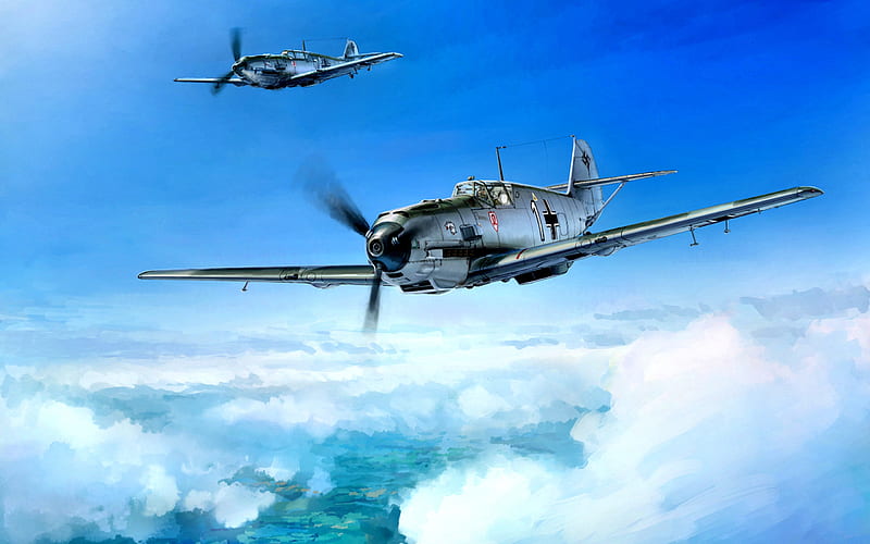 Messerschmitt Bf109, German fighter, Luftwaffe, World War II, Bf109E-3, Military aircraft, HD wallpaper