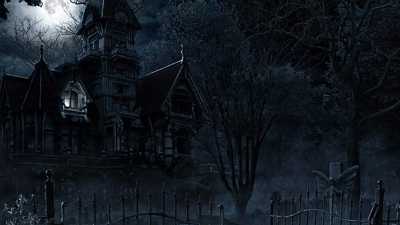 Haunted house, abstract, darkness, dark, fantasy haunted, HD wallpaper