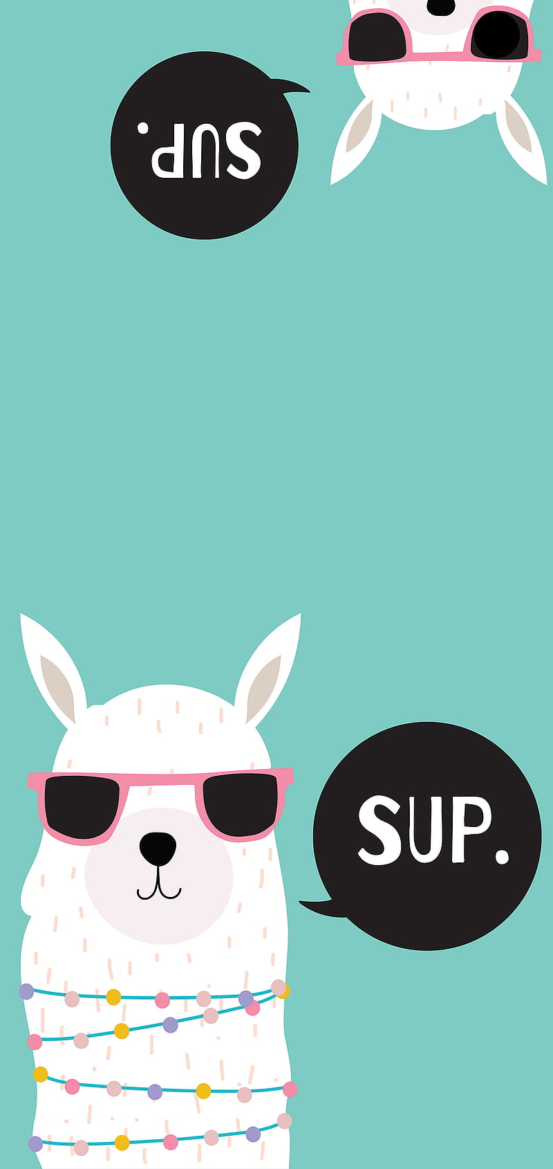 S10 Llamas, Kiss, colorful, cool, green, llama, pink, s10 cutout, sunglasses, sup, HD phone wallpaper