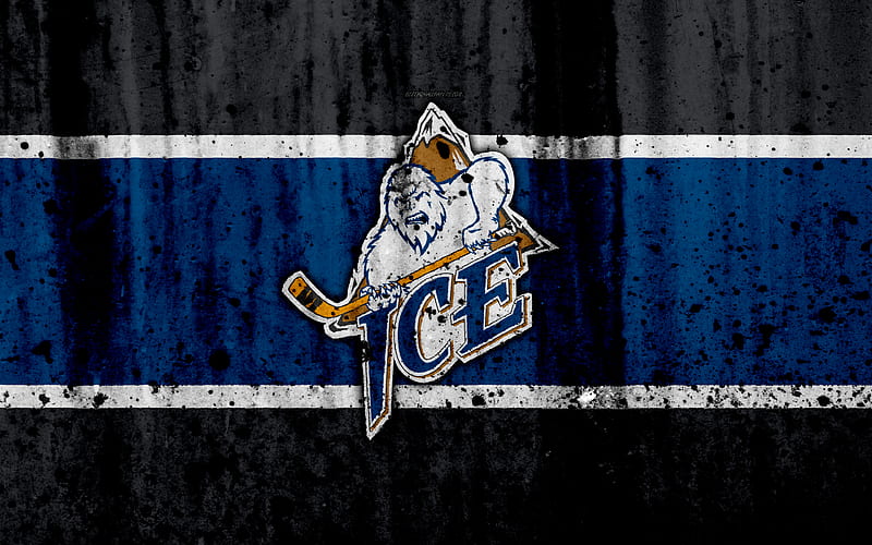 Kootenay Ice grunge, WHL, hockey, art, Canada, logo, stone texture, Western Hockey League, HD wallpaper