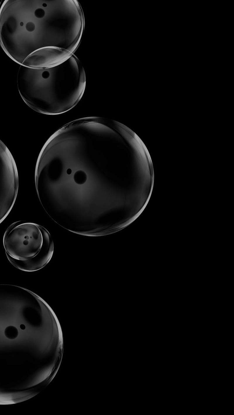 Gray Bubbles, abstract, black, bubbles, gray, iphone, iphone6s, HD phone wallpaper
