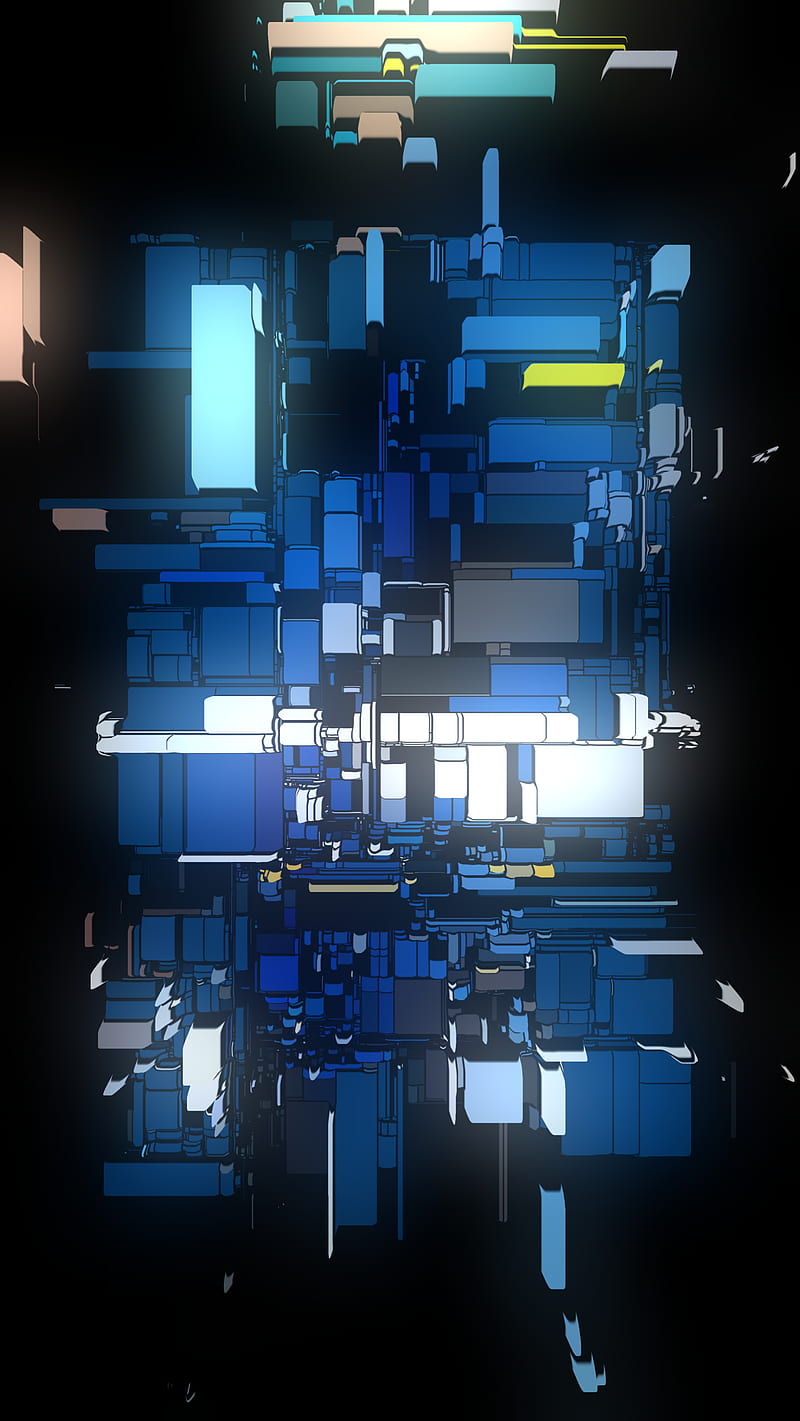 0101, blocks, blue, boxes, lights, neon, HD phone wallpaper