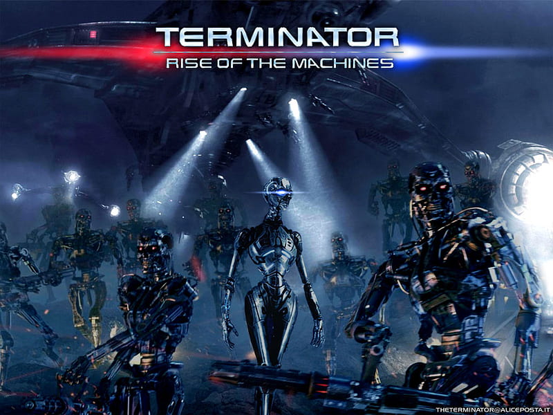terminator 3 rise of the machines, guns, search lights, terminatrix, hunter killers, t 800, HD wallpaper