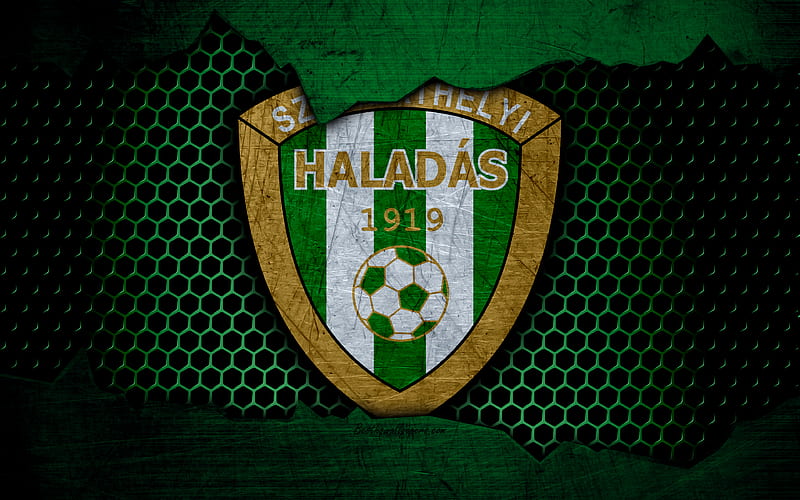 Haladas logo, NB I, Hungarian Liga, soccer, football club, Hungary, grunge, metal texture, Haladas FC, HD wallpaper