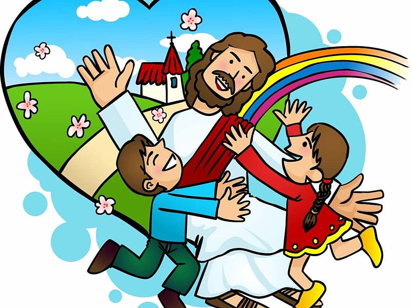 Jesus Christ and children, jesus christ, religion, christianity, god, HD wallpaper