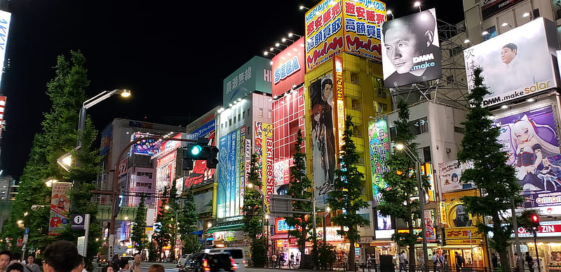 Akihabara night view, anime, city, high definition, lights, square, tokyo,  town, HD wallpaper | Peakpx