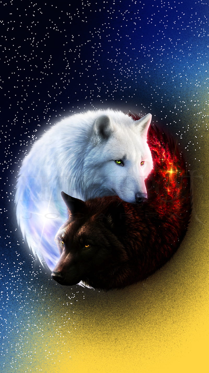 Duro, yin yang, fuego, nuevo, rojo, cielo, blanco, lobo, Fondo de pantalla  de teléfono HD | Peakpx
