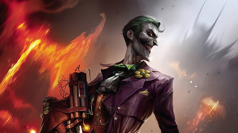 Joker Evil Laugh, joker, superheroes, artwork, digital-art, HD wallpaper